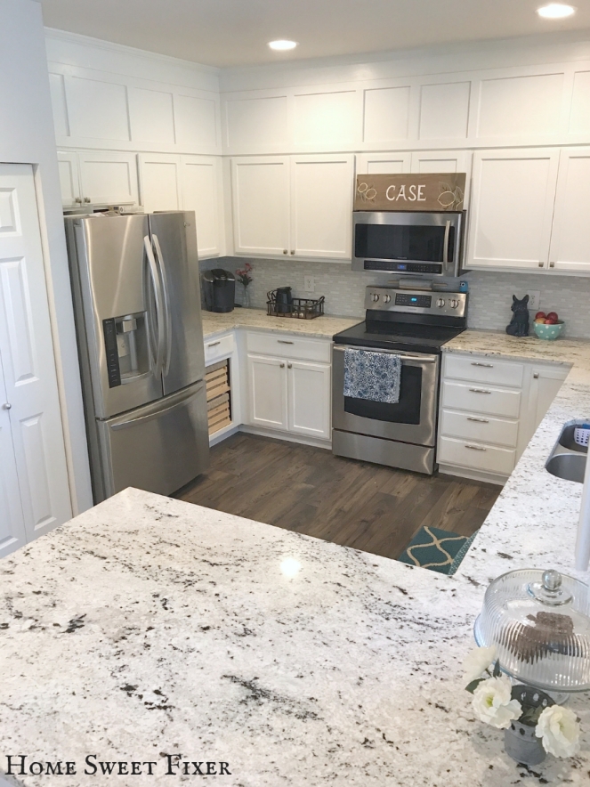DIY White Kitchen Makeover Reveal 2-Home Sweet Fixer