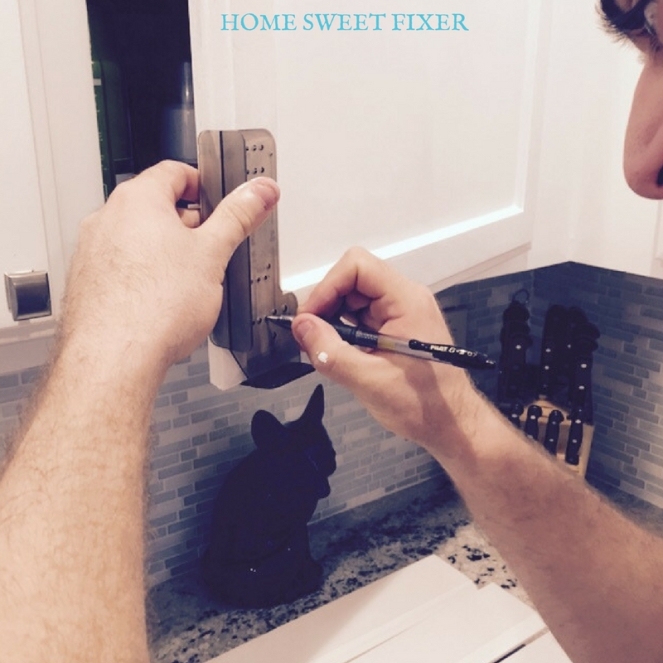 Mark Holes for Cabinet Hardware-HOME SWEET FIXER