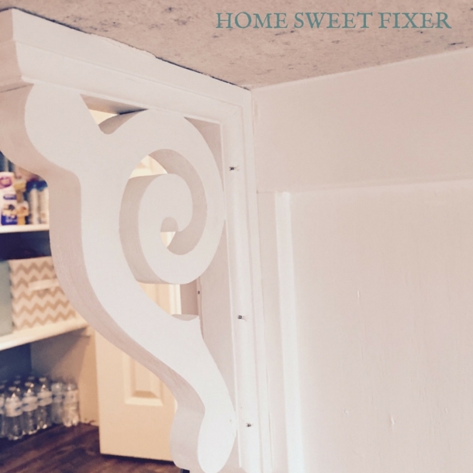 White Corbel Attached to White Kitchen Island-HOME SWEET FIXER
