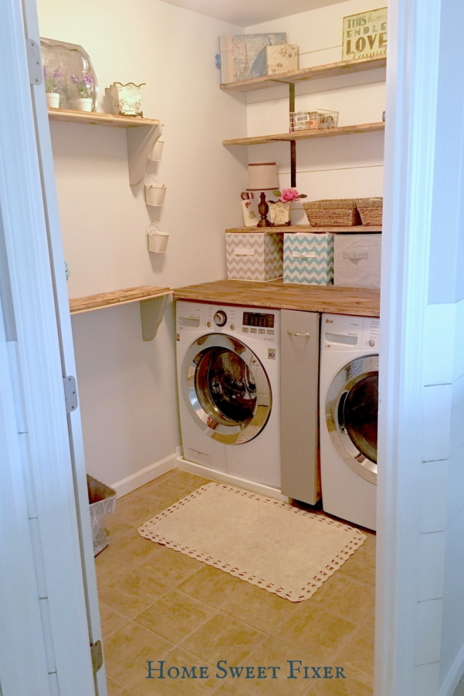 Finished Farmhouse Laundry Room Makeover-Hallway View-Home Sweet Fixer