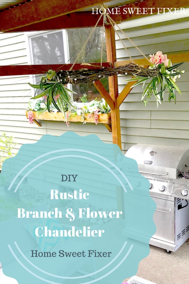 DIY Rustic Branch & Flower Outdoor Chandelier by HOME SWEET FIXER.jpg