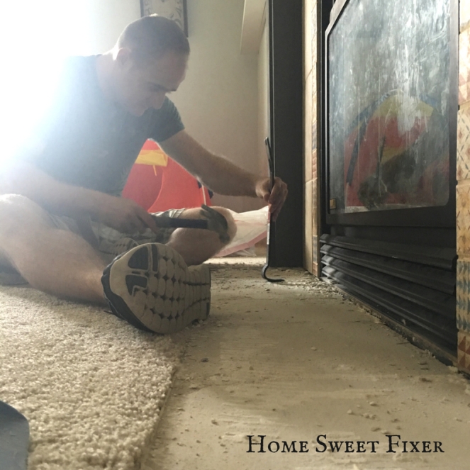 DIY Fireplace Tile Surround Removal-Home Sweet Fixer