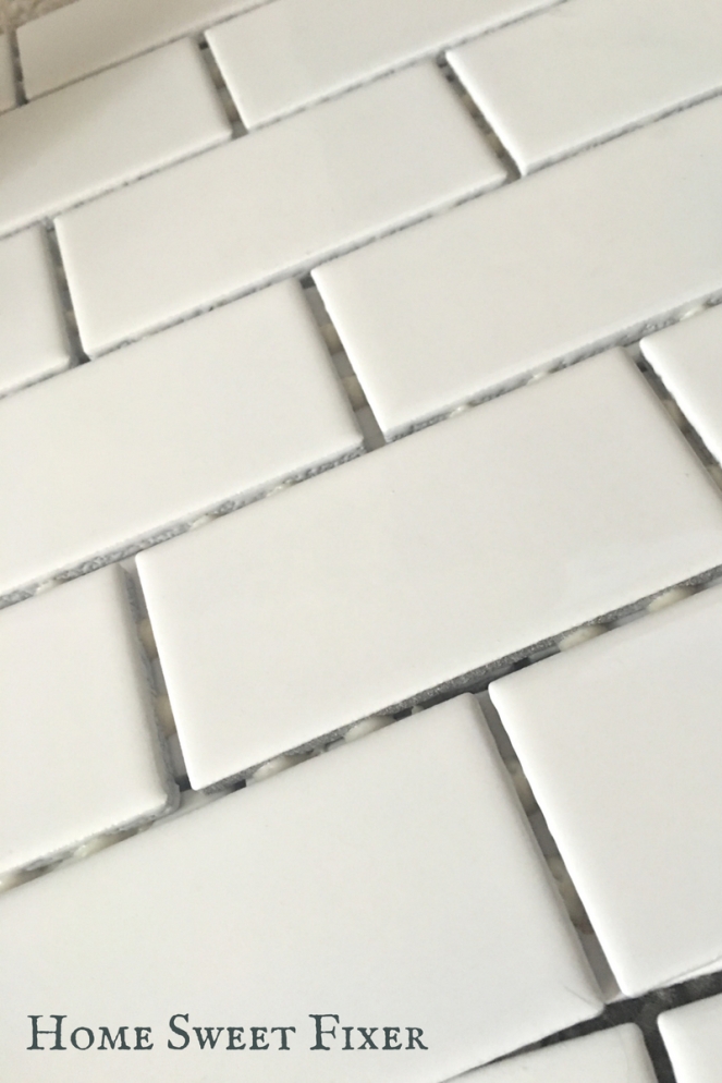 White Subway Tile Detail-Home Sweet Fixer