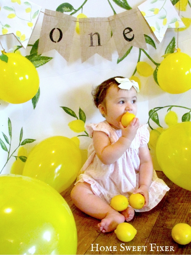 Baby Girl First Birthday-Lemon Theme Birthday Party-Home Sweet Fixer 6