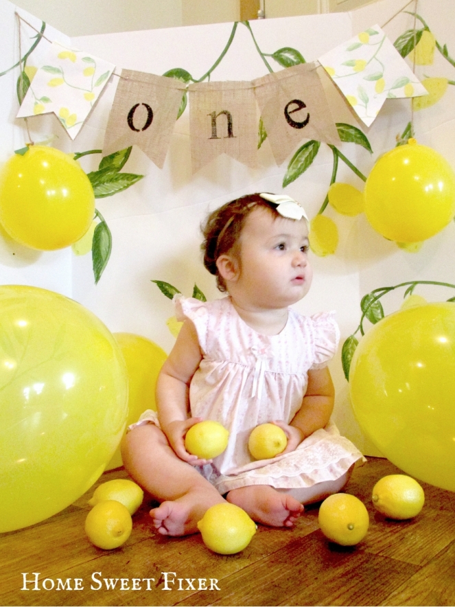 Baby Girl First Birthday-Lemon Theme Birthday Party-Home Sweet Fixer 7