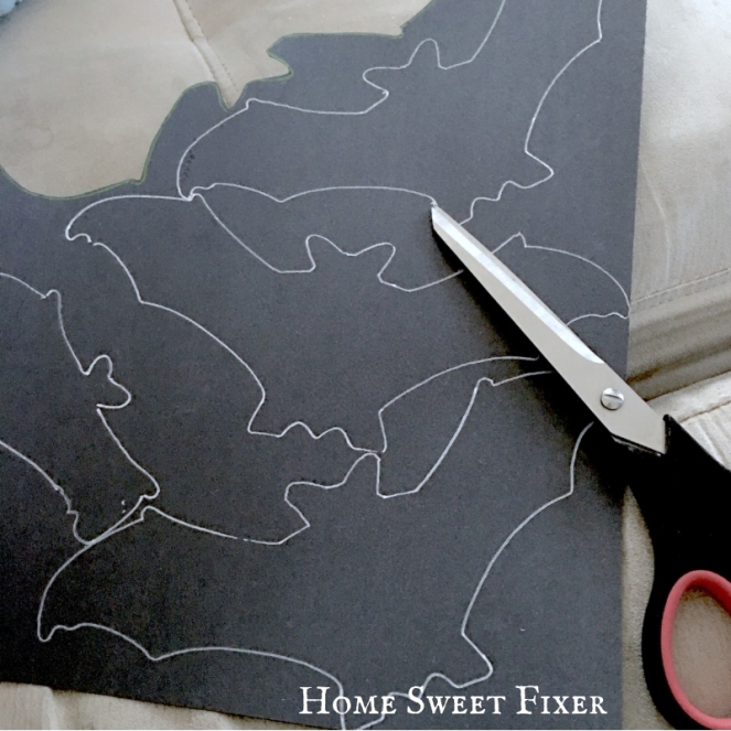 DIY Fall Halloween Home Decoration-Paper Bat Cutouts-Home Sweet Fixer