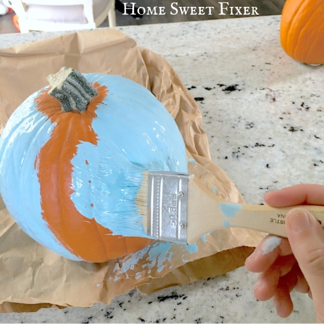 DIY Painted Halloween Fall Decoration Pumpkin-Home Sweet Fixer