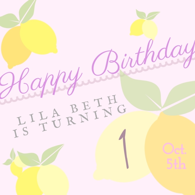 Happy 1st Birthday Announcement-Lemon Theme Baby Girl-Home Sweet Fixer