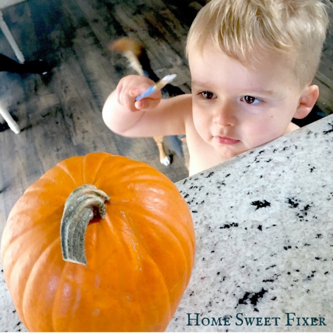 Painting Fall Halloween Pumpkins-Home Sweet Fixer